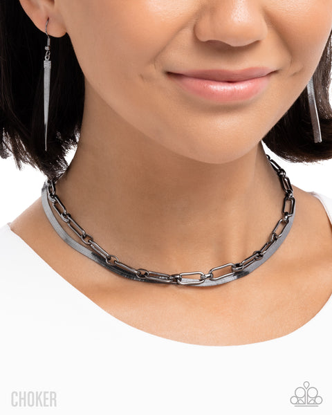 Paparazzi Traditional Test - Black Choker Necklace
