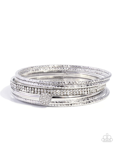 Paparazzi Timeless Test - White Bangle Bracelet