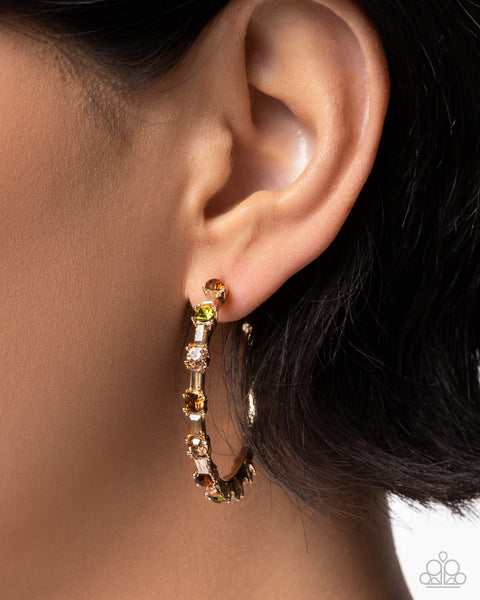 COMING SOON Paparazzi Prettily Positioned - Gold Hoop Earrings