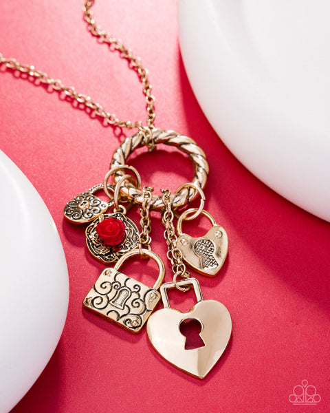 COMING SOON Paparazzi Leisure Locks - Red Charm Necklace