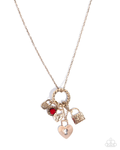 COMING SOON Paparazzi Leisure Locks - Red Charm Necklace