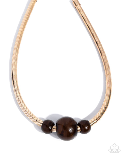 Paparazzi Sleek Shift - Brown Necklace