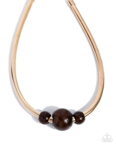 Paparazzi Sleek Shift - Brown Necklace