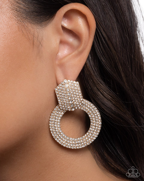 Paparazzi Sparkly Safeguard - Gold Earrings