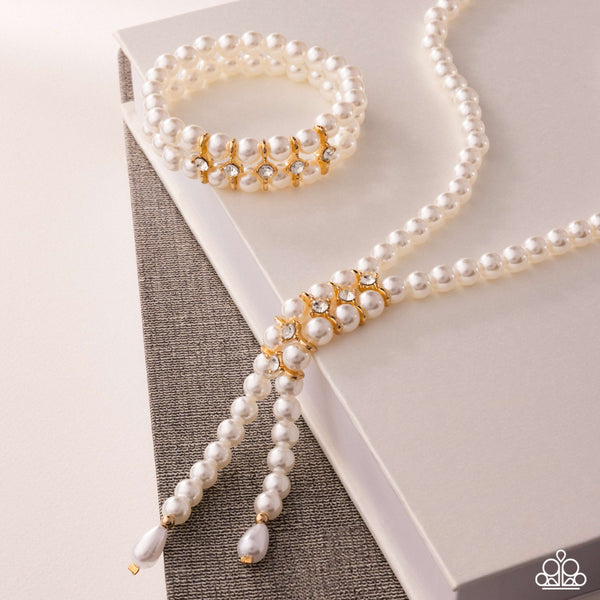 COMING SOON Paparazzi Paid in Pearls - Gold Pearl Necklace