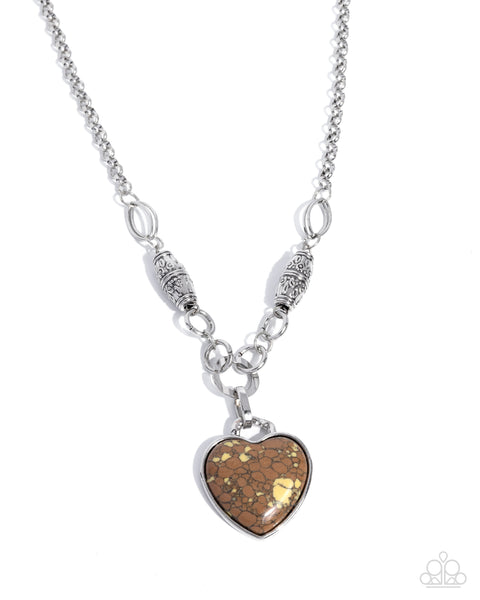 Paparazzi Suitable Stones - Brown Heart Necklace