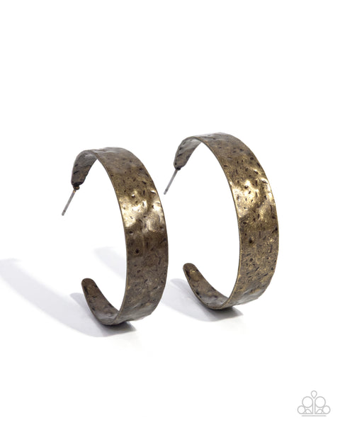 Paparazzi Rustic Renewal - Brass Hoop Earrings