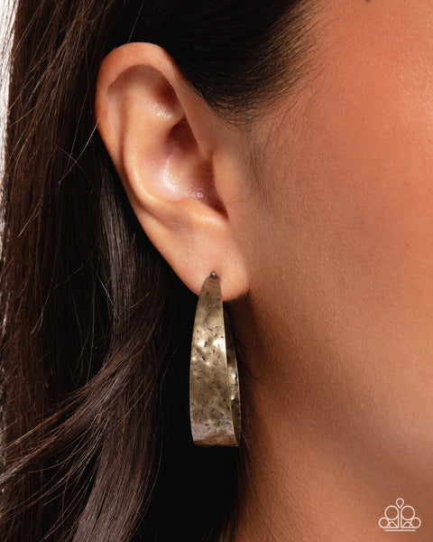 Paparazzi Rustic Renewal - Brass Hoop Earrings