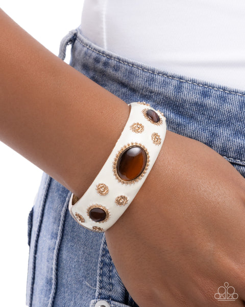 COMING SOON Paparazzi 
Ornate Occasion - Brown Bangle Bracelet