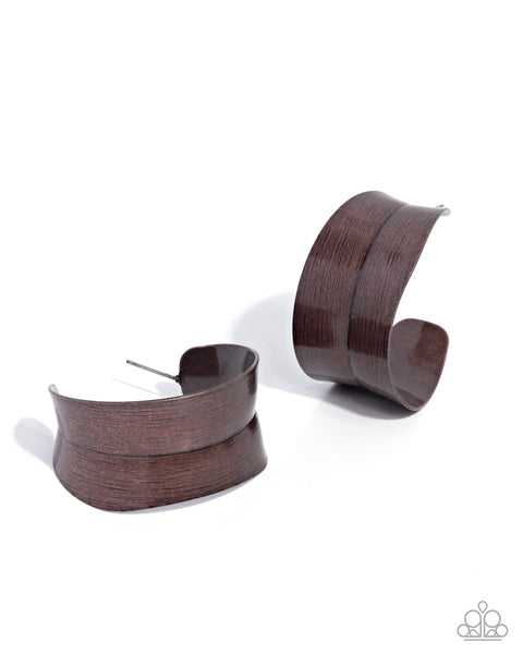 Paparazzi Beautifully Brushed Hoop Copper Earrings