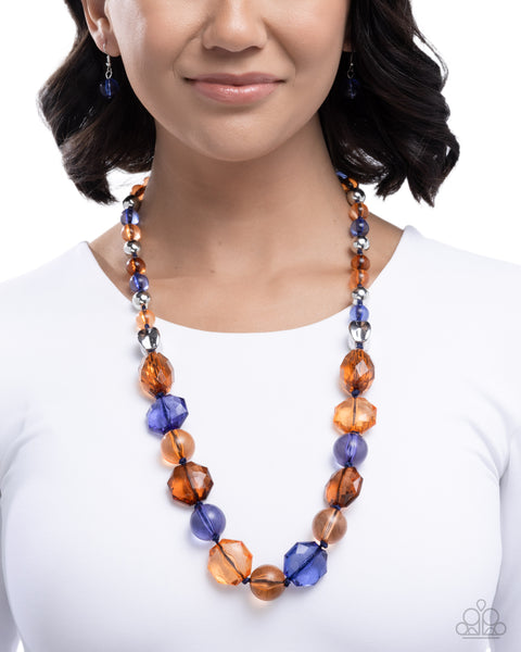 COMING SOON Paparazzi Smooth Shape - Blue Multi Necklace