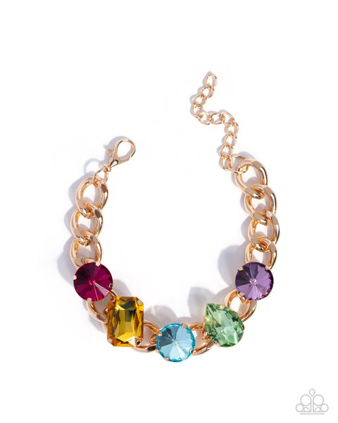 Paparazzi Muted Malibu - Multi Gold Bracelet