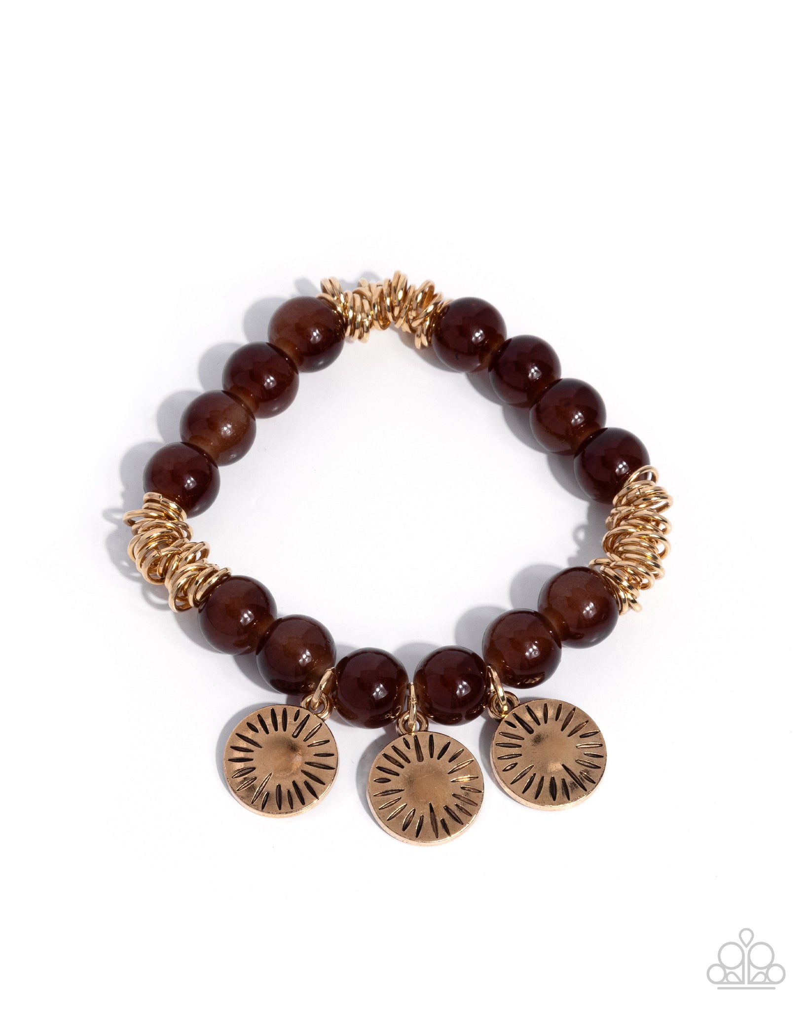 COMING SOON Paparazzi Daring Discs - Brown Charm Bracelet