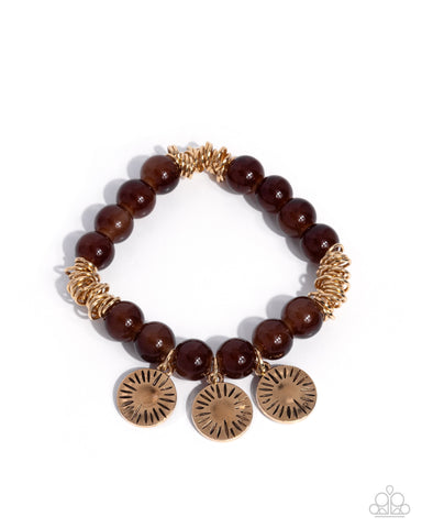COMING SOON Paparazzi Daring Discs - Brown Charm Bracelet
