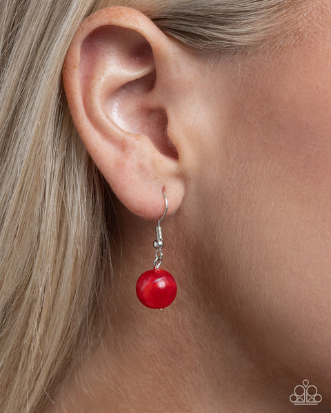 Paparazzi Serendipitous Statement - Red Pearl Necklace