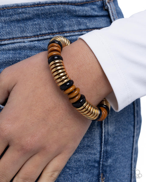 COMING SOON Paparazzi Wood Work - Black Bracelet