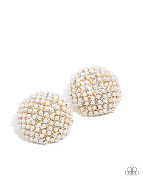 COMING SOON Paparazzi Overwhelming Opulence - Gold Pearl Earrings