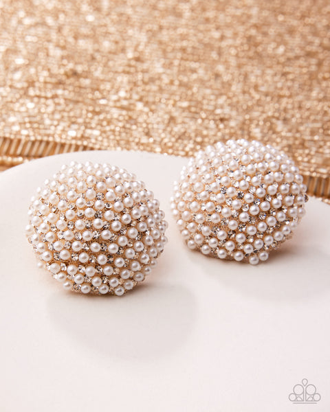 COMING SOON Paparazzi Overwhelming Opulence - Gold Pearl Earrings