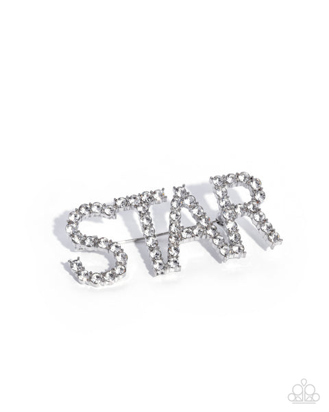 Paparazzi Superstar Sum - White Brooch
