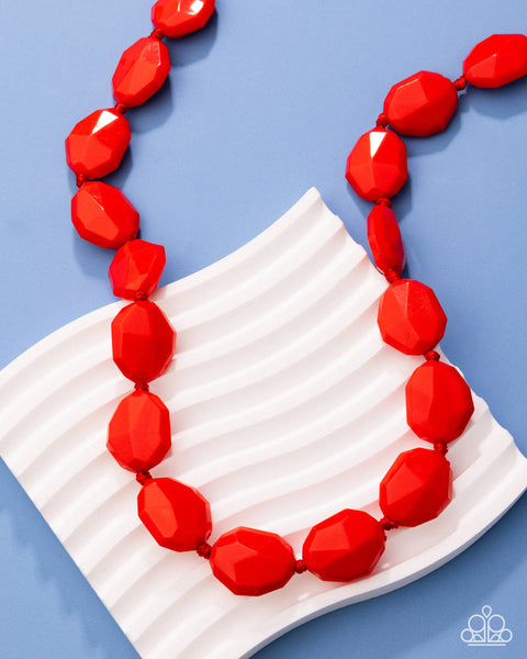 Paparazzi Playful Plan - Red Necklace