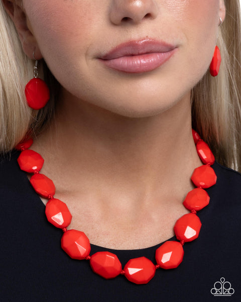 Paparazzi Playful Plan - Red Necklace