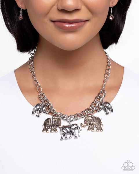 COMING SOON Paparazzi Elephant Herd - Multi Necklace