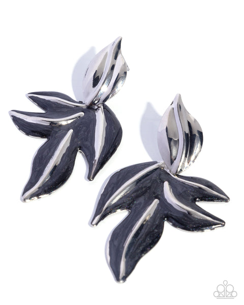 COMING SOON Paparazzi 
Leafy Lineup - Black Earrings