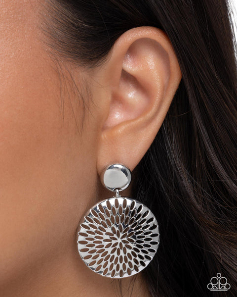 Paparazzi Woven Ware - Silver Earrings