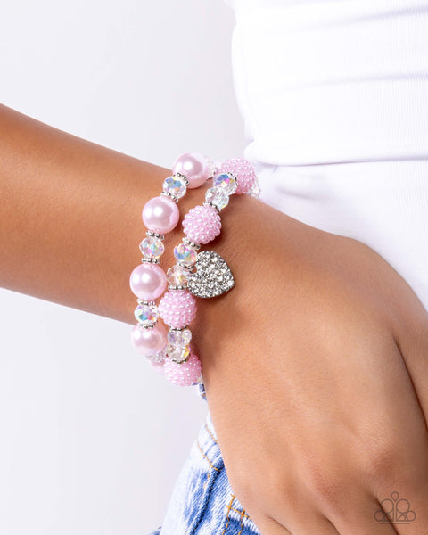 Paparazzi Heart Hustle - Pink Charm Bracelet