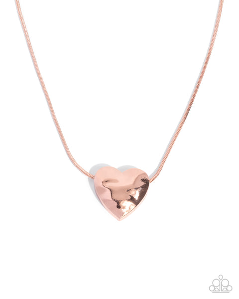 COMING SOON Paparazzi Cavalier Cupid Heart - Copper Necklace