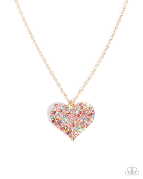 Paparazzi Huge Heart - Pink Necklace