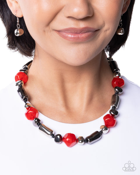 COMING SOON Paparazzi Danger Zone Delight - Red Necklace