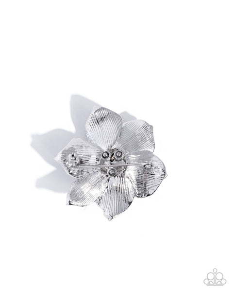 Paparazzi Flourishing Flair - Silver Brooch
