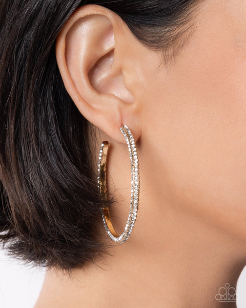 COMING SOON Paparazzi Solemn Shimmer - Gold Hoop Earrings