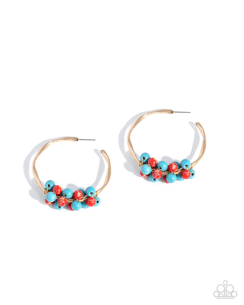 Paparazzi Eclectic Echo - Red Hoop Earrings
