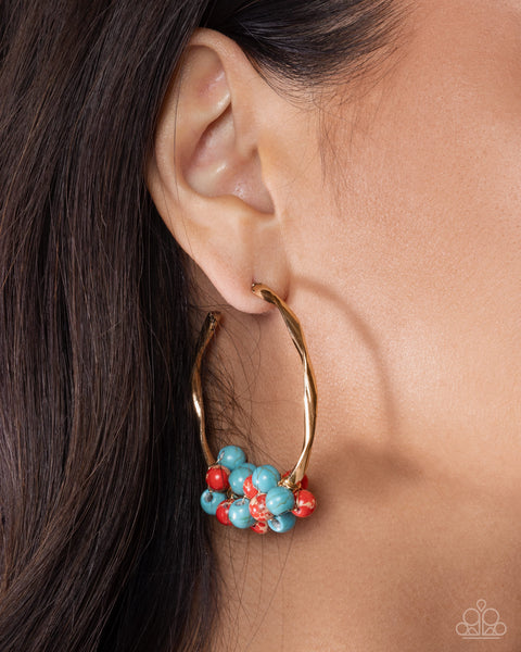 Paparazzi Eclectic Echo - Red Hoop Earrings
