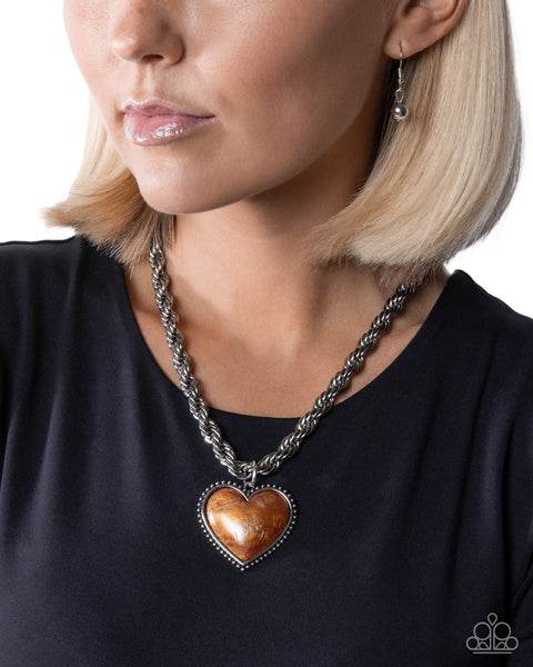COMING SOON Paparazzi Romantic Rhythm - Orange Heart Necklace