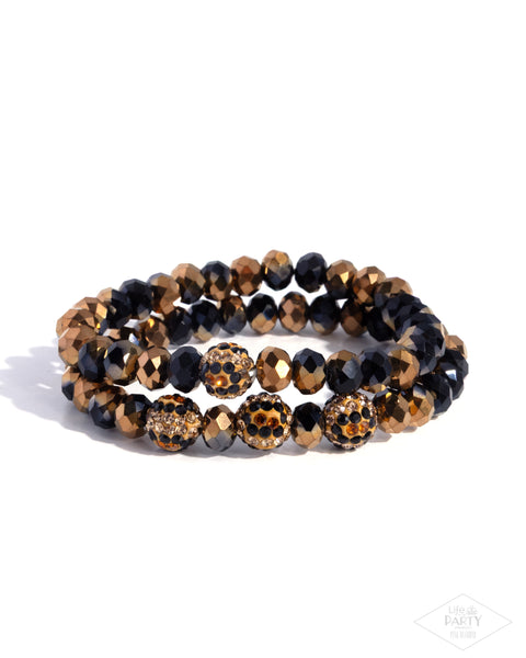 Paparazzi Speckled Sentiment - Brown Bracelet