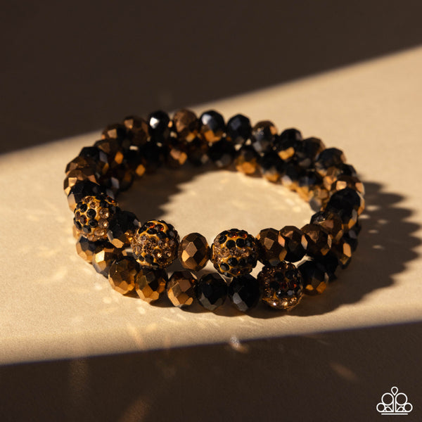 Paparazzi Speckled Sentiment - Brown Bracelet