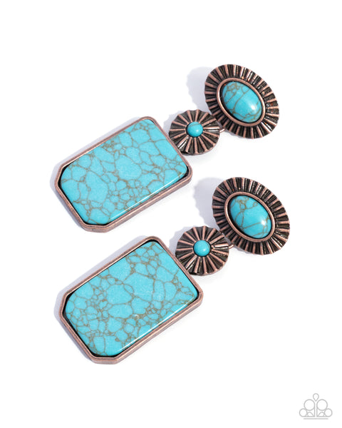 Paparazzi Noteworthy Navigation - Copper Earrings