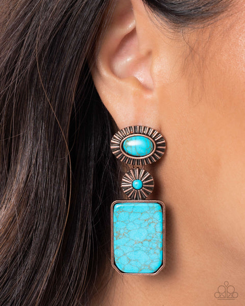 Paparazzi Noteworthy Navigation - Copper Earrings