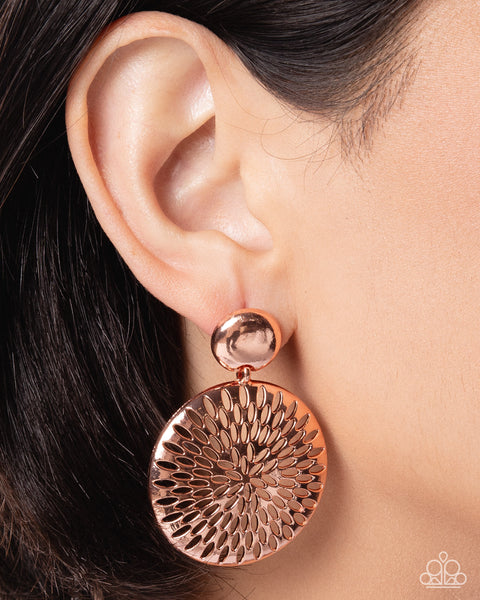 Paparazzi Woven Ware - Copper Earrings