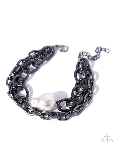 Paparazzi Musings Myriad Pearl - Black Bracelet