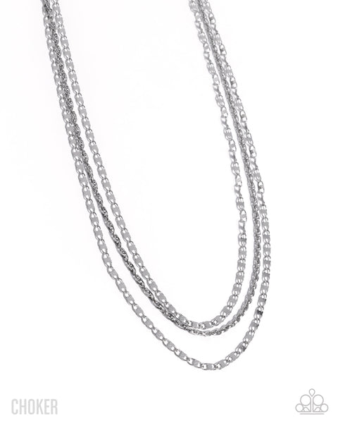 COMING SOON Paparazzi Layered Legend - Silver Choker Necklace