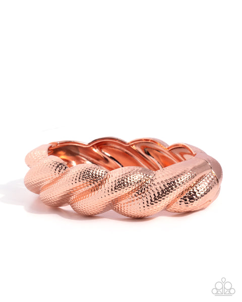 COMING SOON Paparazzi Brazen Braid - Copper Hinged Bangle Bracelet