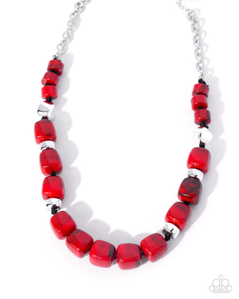 Paparazzi Dramatic Dare - Red Necklace