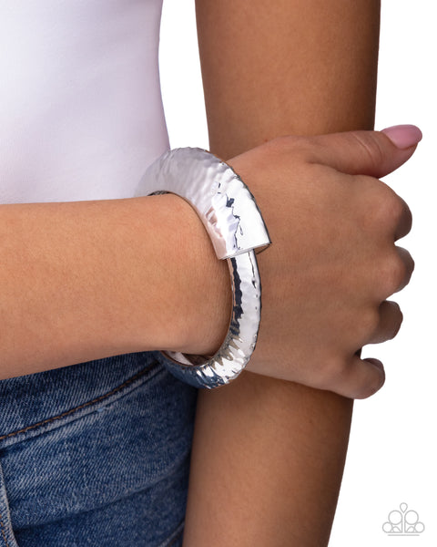 COMING SOON Paparazzi Stately Sass - Silver Hinged Bracelet