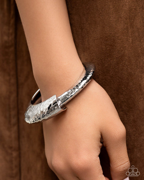 COMING SOON Paparazzi Stately Sass - Silver Hinged Bracelet