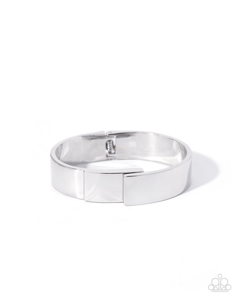 Paparazzi Industrial Ideal Hinged Silver Bracelet