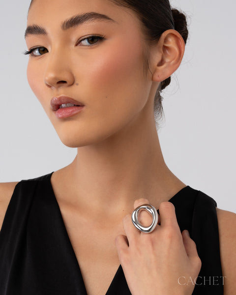 Paparazzi Cachet Whirl Rhodium Plated Silver Ring